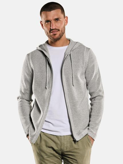 emilio adani Strickjacke mit Kapuze Silbergrau