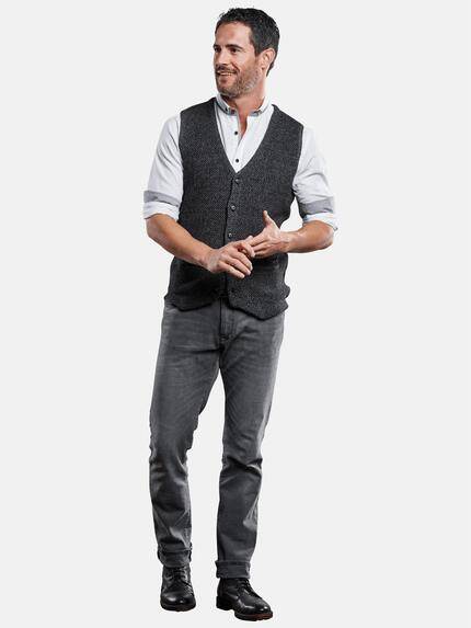 engbers Herren Strickweste Schwarz 28947