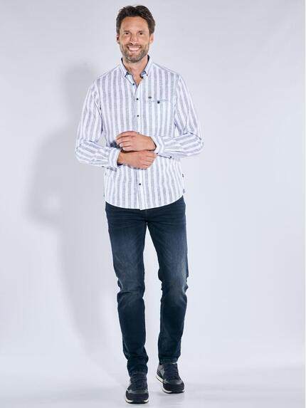 engbers Herren Langarm-Hemd strukturiert Marineblau 39127 engbers Herren Langarm-Hemd strukturiert Marineblau 39127