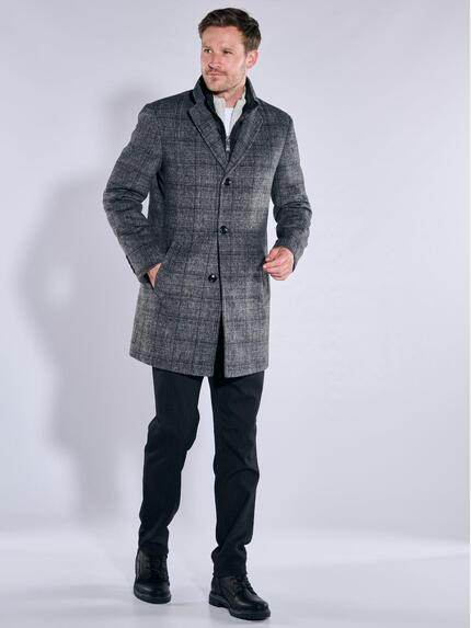 engbers Herren Mantel mit herautrennbarem Inlet Grau 37539 engbers Herren Mantel mit herautrennbarem Inlet Grau 37539