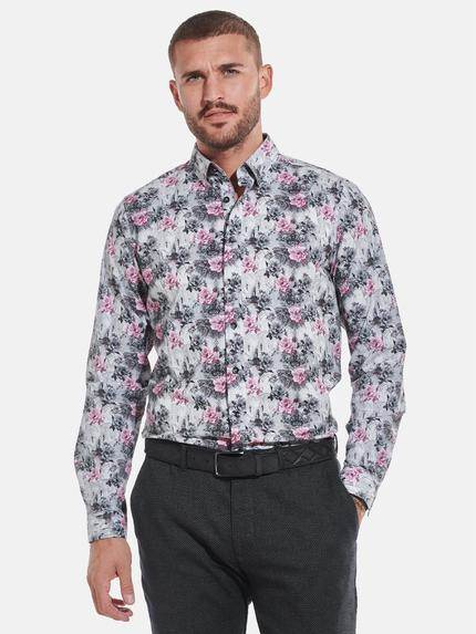 emilio adani Langarm-Hemd mit floralem Print Bordeaux