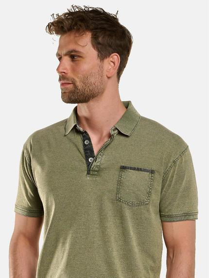 engbers Herren Polo-Shirt gestreift Oliv 33139