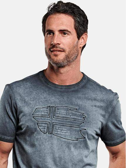 engbers Herren T-Shirt mit Applikationen Marineblau 28009
