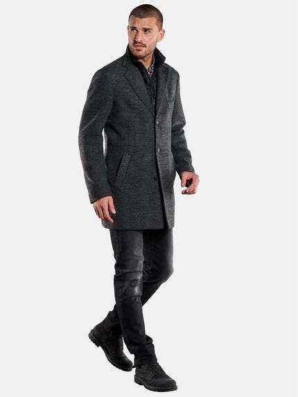 emilio adani Herren Mantel mit Inlet Grau 33576 emilio adani Herren Mantel mit Inlet Grau 33576