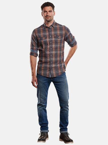 engbers Herren Langarm-Hemd kariert Dunkelorange 32268 engbers Herren Langarm-Hemd kariert Dunkelorange 32268