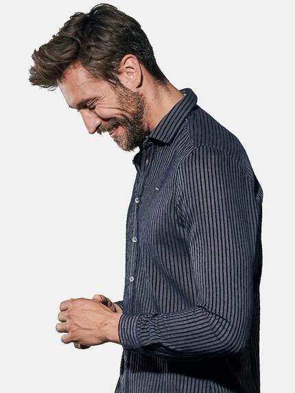 emilio adani Herren Hemd gemustert Blau 30846 emilio adani Herren Hemd gemustert Blau 30846