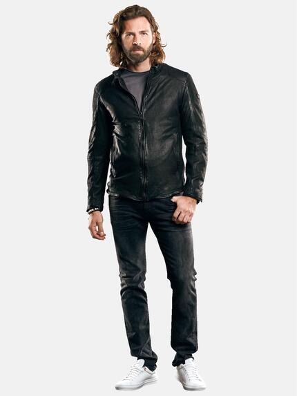 emilio adani Herren leichte Nubuk-Lederjacke Schwarz 29140 emilio adani Herren leichte Nubuk-Lederjacke Schwarz 29140