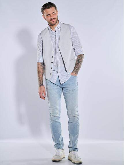 emilio adani Herren Sakko-Weste slim fit Grau 38865