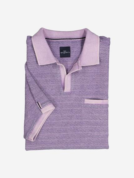 engbers Polo-Shirt strukturiert Flieder