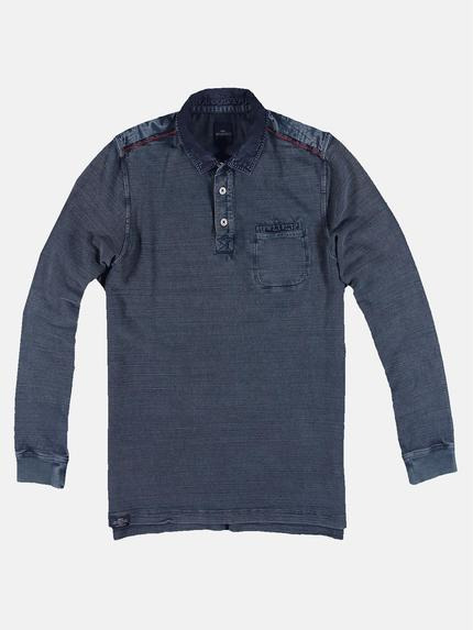 engbers Herren Langarm Poloshirt mit Kontrastnähten Blau 31135 engbers Herren Langarm Poloshirt mit Kontrastnähten Blau 31135