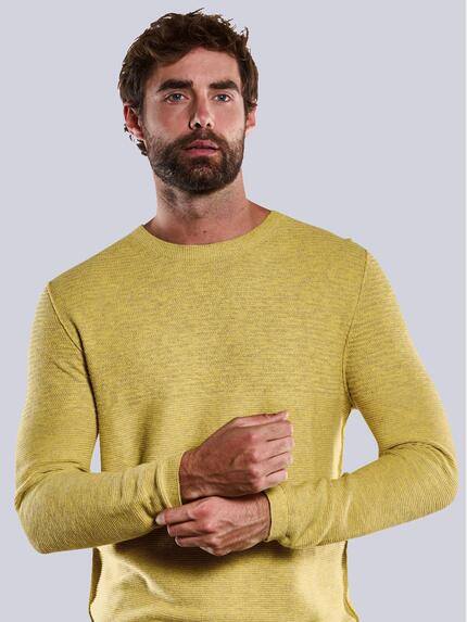 engbers Herren Pullover meliert Safrangelb 33453
