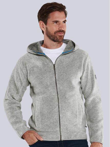 ENGBERS GERMANY Herren Sweatjacke mit Kapuze und besonderem Farbeffekt Grau 35741 ENGBERS GERMANY Herren Sweatjacke mit Kapuze und besonderem Farbeffekt Grau 35741