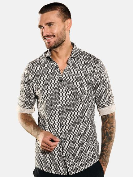 emilio adani Herren Langarm-Hemd gemustert Beige 35317 emilio adani Herren Langarm-Hemd gemustert Beige 35317
