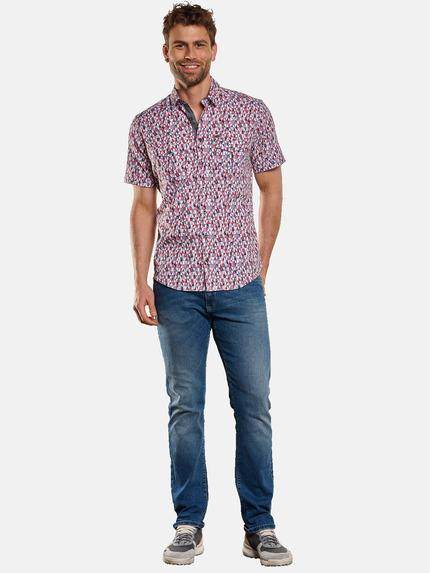 engbers Herren Kurzarm-Hemd gemustert Feuerrot 33065 engbers Herren Kurzarm-Hemd gemustert Feuerrot 33065