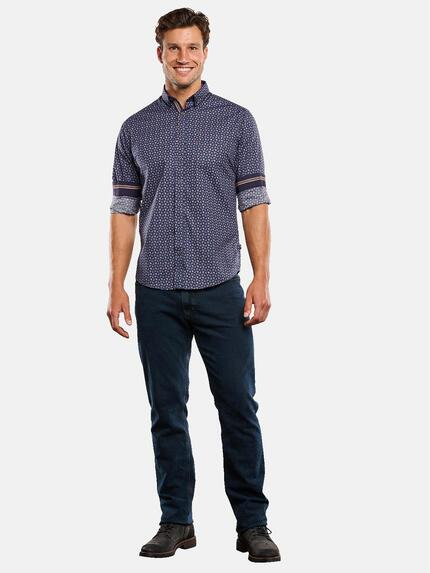 engbers Herren Langarm-Hemd gemustert Blau 33659 engbers Herren Langarm-Hemd gemustert Blau 33659