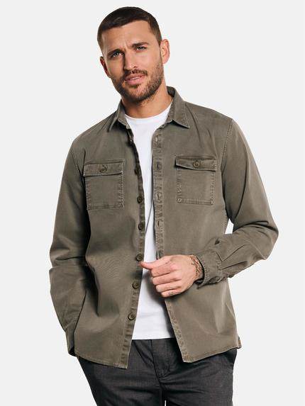emilio adani Overshirt mit Comfort-Stretch Khaki