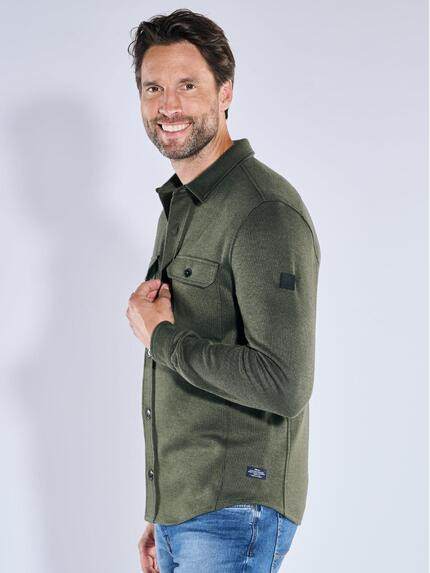 engbers Herren Sweatshirt im Overshirt-Design Oliv 39221