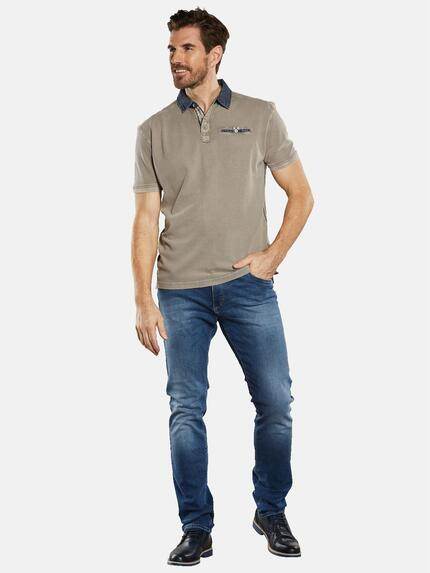 engbers Herren Polo-Shirt strukturiert Beige 34336 engbers Herren Polo-Shirt strukturiert Beige 34336