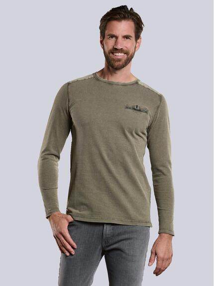 engbers Langarm-Shirt strukturiert Hellbraun