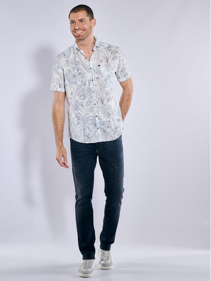 engbers Herren Kurzarm-Hemd mit Leinenanteil Blau 37099 engbers Herren Kurzarm-Hemd mit Leinenanteil Blau 37099