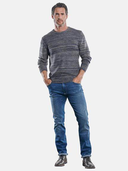 engbers Herren Rundhalspullover mit Strukturwechsel Blau 30569 engbers Herren Rundhalspullover mit Strukturwechsel Blau 30569