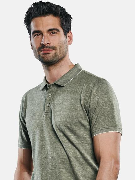 ENGBERS GERMANY Herren Edles Poloshirt im Leinen-Baumwollmix Blassgruen 31444 ENGBERS GERMANY Herren Edles Poloshirt im Leinen-Baumwollmix Blassgruen 31444