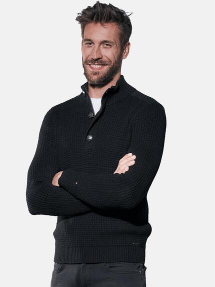 emilio adani Pullover Polokragen Schwarz
