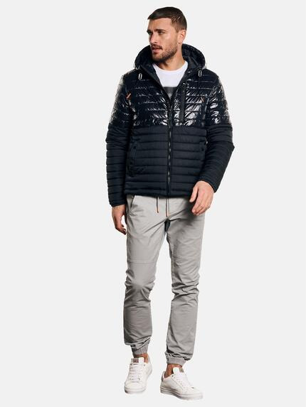 emilio adani Herren Steppjacke leicht glänzend Blau 32565
