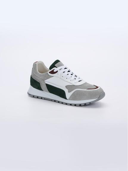 engbers Sneaker aus Leder Silbergrau