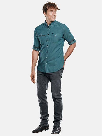 engbers Herren Langarmhemd im Vichykaro-Design. Petrol 30825 engbers Herren Langarmhemd im Vichykaro-Design. Petrol 30825