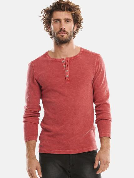emilio adani Sportives Henley Shirt Rostorange
