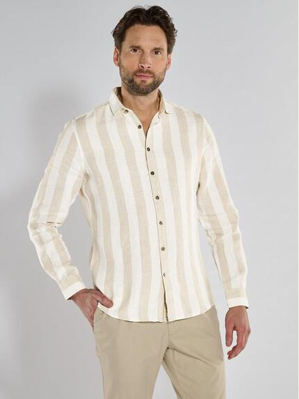 ENGBERS GERMANY Langarm-Hemd slim fit Beige