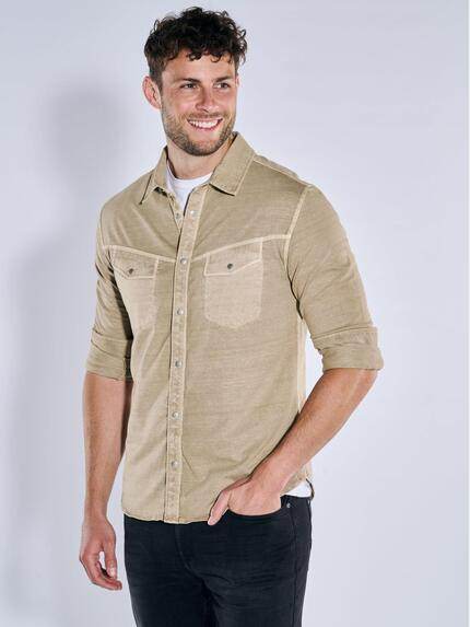emilio adani Langarm-Hemd uni Braunbeige