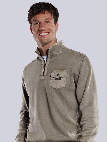 engbers Herren Sweatshirt mit Stehkragen Blassgruen 33765 engbers Herren Sweatshirt mit Stehkragen Blassgruen 33765