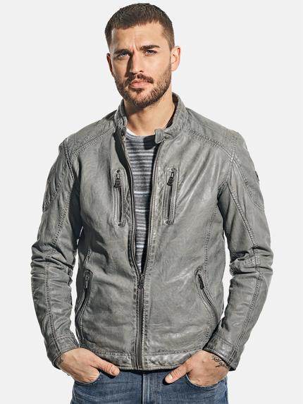 emilio adani Bikerlederjacke Silbergrau