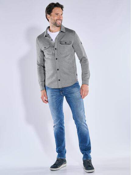 engbers Herren Sweatshirt im Overshirt-Design Grau 39222