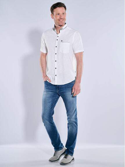 engbers Herren Kurzarm-Hemd mit Leinenanteil Reinweiss 38375 engbers Herren Kurzarm-Hemd mit Leinenanteil Reinweiss 38375