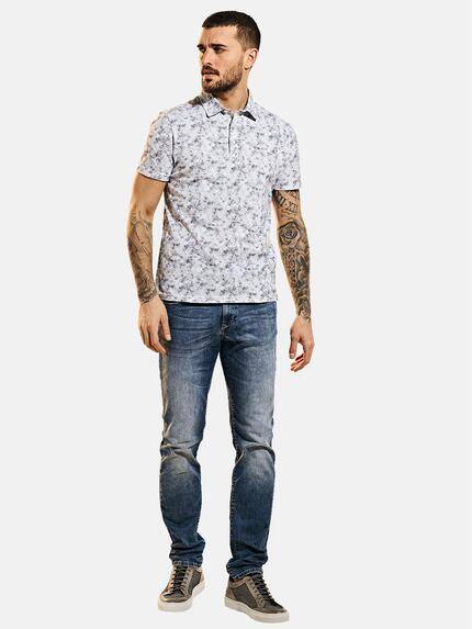 emilio adani Herren Poloshirt mit All-Over-Print Blau 31706 emilio adani Herren Poloshirt mit All-Over-Print Blau 31706