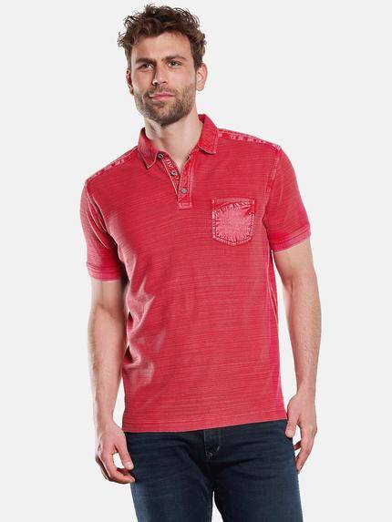 engbers Polo-Shirt strukturiert Tomatenrot