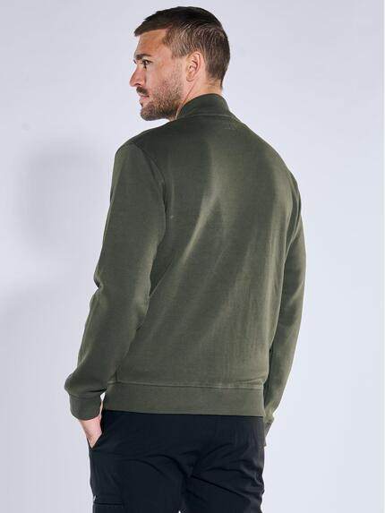 emilio adani Herren Sweatjacke mit Bomber-Kragen Oliv 39615 emilio adani Herren Sweatjacke mit Bomber-Kragen Oliv 39615