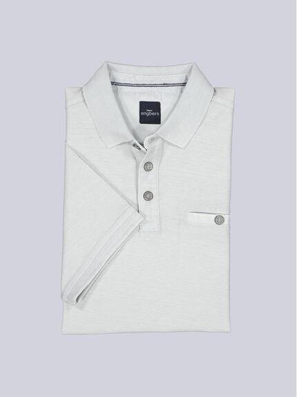 engbers Polo-Shirt strukturiert Hellgrau
