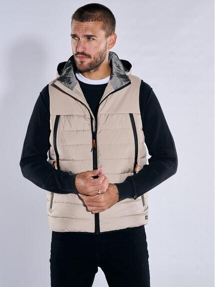 emilio adani Steppweste mit abnehmbarer Kapuze Beige
