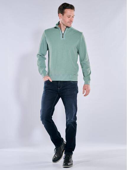 engbers Herren Sweatshirt mit Stehkragen Petrolblau 39688