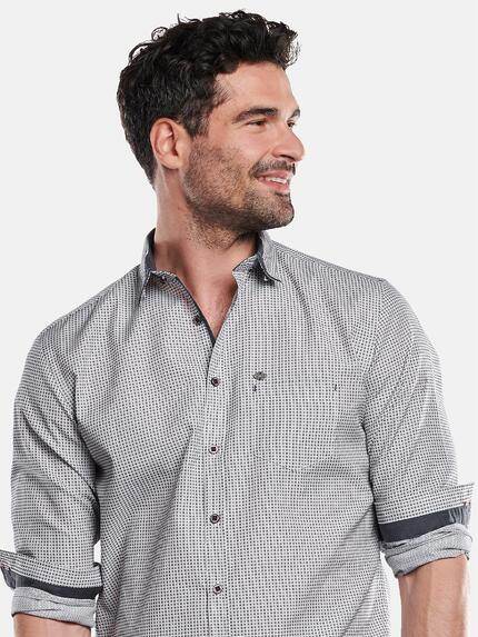 engbers Herren Langarm-Hemd gemustert Saphirblau 31685 engbers Herren Langarm-Hemd gemustert Saphirblau 31685