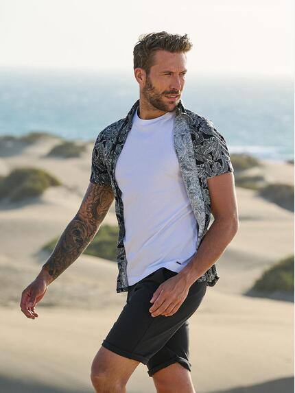 emilio adani Kurzarm-Hemd slim fit Schwarz