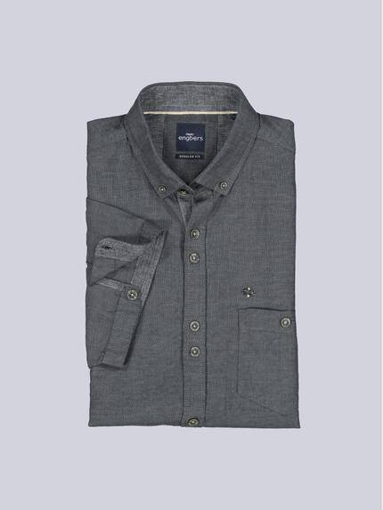 engbers Herren Kurzarm-Hemd mit Leinenanteil Anthrazit 38384 engbers Herren Kurzarm-Hemd mit Leinenanteil Anthrazit 38384