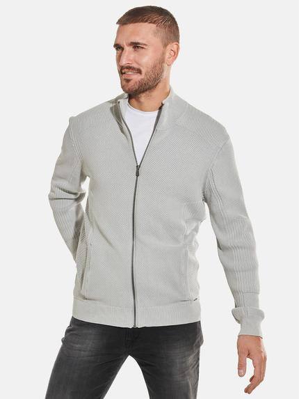 emilio adani Strickjacke gemustert Silbergrau