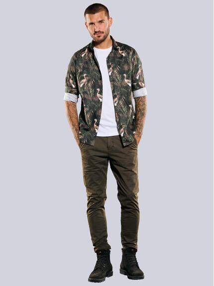 emilio adani Herren Langarm-Hemd aus Satin Grün 35780 emilio adani Herren Langarm-Hemd aus Satin Grün 35780