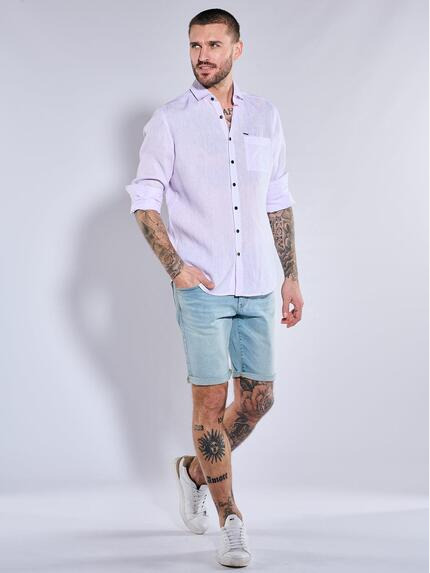 emilio adani Herren Langarm-Hemd aus Leinen Violett 36695 emilio adani Herren Langarm-Hemd aus Leinen Violett 36695