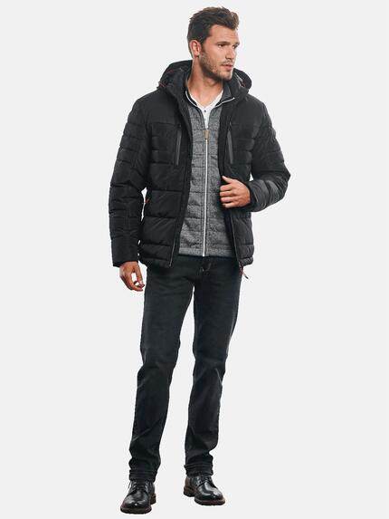 engbers Herren Jacke mit sportiver Golfballstruktur Schwarz 31020